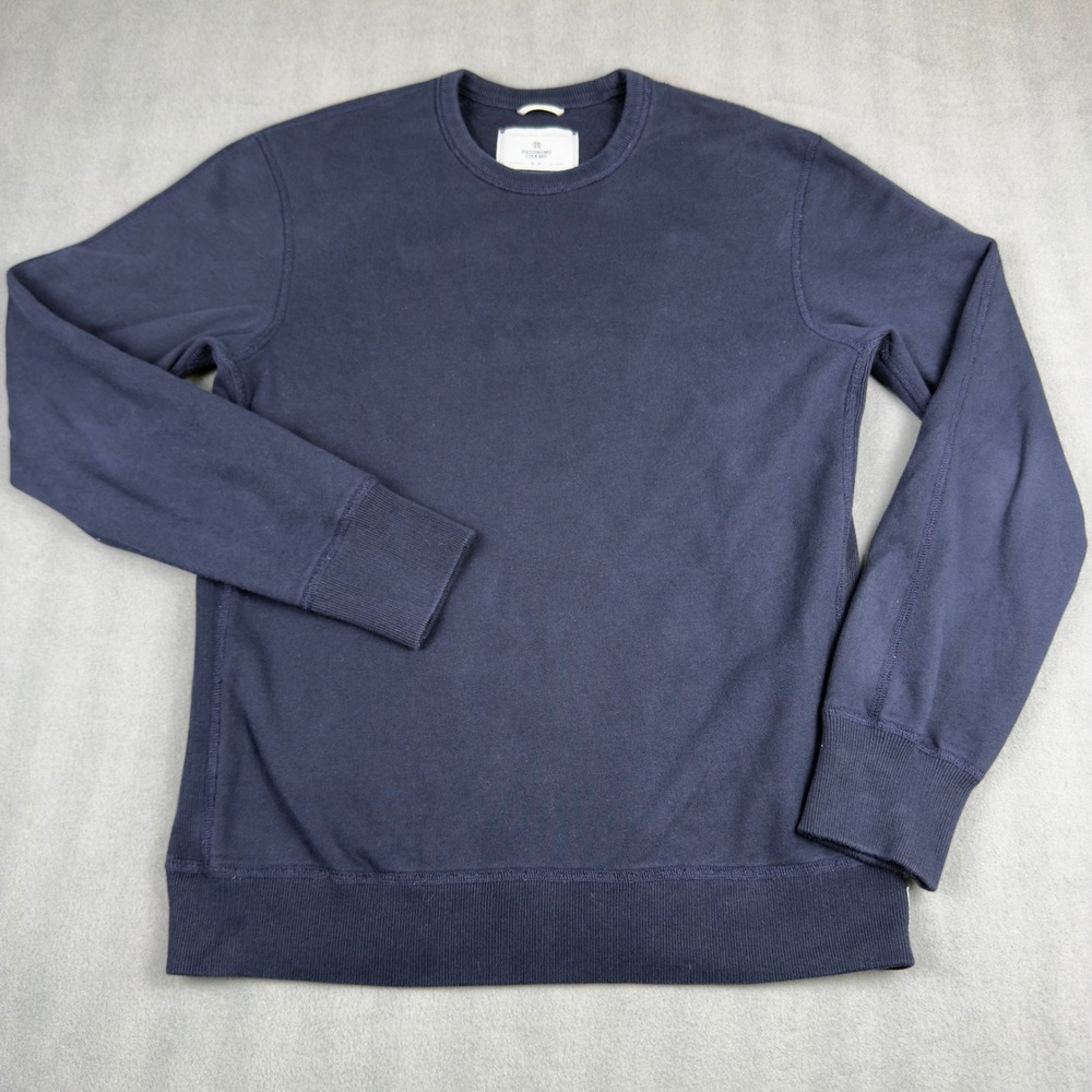 Reigning Champ Womens Navy Blue Midweight Terry Crewneck Sweatshirt Size Small